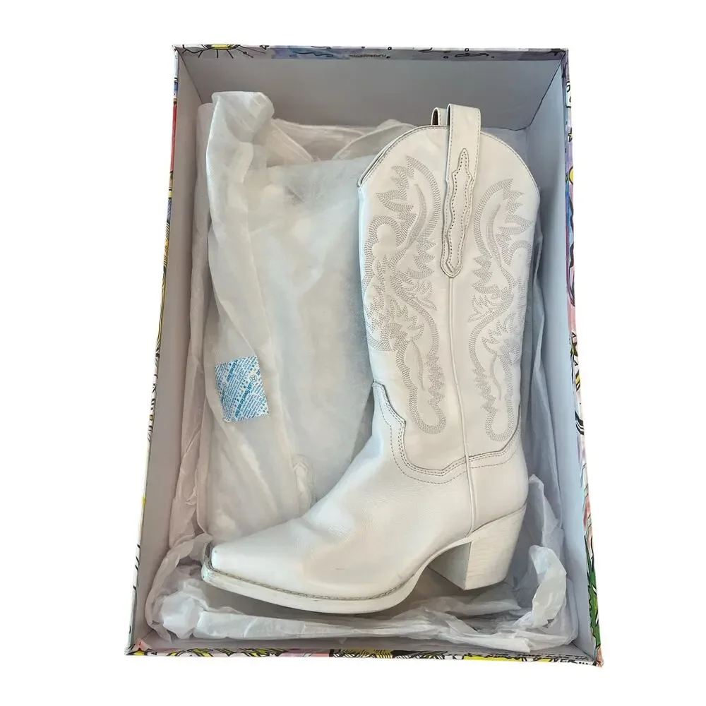 Jeffrey Campbell Cowboy Dagget Western Boots Leather Festival Party Boho Sz 7 - Picture 12 of 15